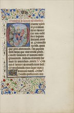 Initial O: Saint Christopher Carrying the Christ Child; Master of the Llangattock Hours, Flemish, active about 1450 - 1460