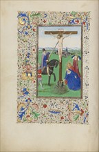 The Crucifixion; Master of the Llangattock Hours, Flemish, active about 1450 - 1460, Ghent, bound, Belgium; 1450s; Tempera