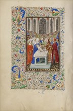 The Circumcision; Master of the Llangattock Hours, Flemish, active about 1450 - 1460, Bruges, illuminated, Belgium; 1450s