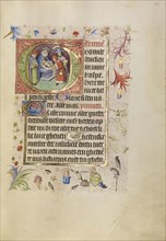 Initial G: The Circumcision; Brabant, possibly, Flanders, Belgium; after 1460; Tempera colors, gold leaf, and ink on parchment