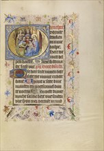 Initial G: The Adoration of the Magi; Brabant, possibly, Flanders, Belgium; after 1460; Tempera colors, gold leaf, and ink