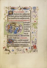 Initial G: Christ before Pilate; Brabant, possibly, Flanders, Belgium; after 1460; Tempera colors, gold leaf, and ink