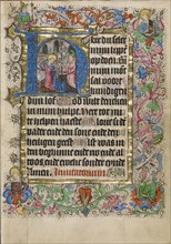 Initial H: The Annunciation; Master of Evert Zoudenbalch, Dutch, active 3rd quarter of 15th century, Utrecht, Netherlands