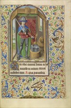 Saint Adrian Armed with a Sword and an Anvil; Master of Jacques of Luxembourg, French, active about 1460 - 1470, Northern