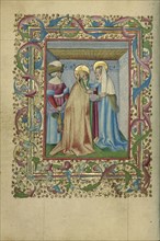 The Visitation; Naples, Campania, Italy; about 1460; Tempera colors, gold, and ink on parchment; Leaf: 17.1 x 12.1 cm