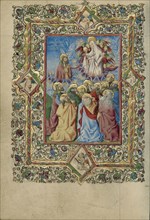 The Assumption of the Virgin and Saint Thomas Receiving the Virgin's Girdle; Naples, Campania, Italy; about 1460; Tempera colors