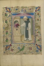 Saint Leonard Liberating a Man from Prison; Naples, Campania, Italy; about 1460; Tempera colors, gold, and ink on parchment