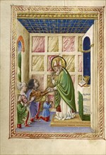 Saint Bellinus Celebrating Mass; Taddeo Crivelli, Italian, died about 1479, active about 1451 - 1479, Ferrara, Emilia-Romagna