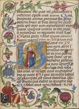 Initial B: David in Prayer; Probably Workshop of Ulrich Schreier, Austrian, about 1430 - 1490, or Vienna, Austria; about 1485