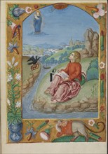 Saint John on Patmos; Strasbourg, France; early 16th century; Tempera colors on parchment; Leaf: 13.5 x 10.5 cm