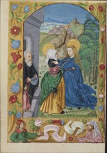 The Visitation; Strasbourg, France; early 16th century; Tempera colors on parchment; Leaf: 13.5 x 10.5 cm, 5 5,16 x 4 1,8 in