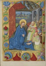The Nativity; Strasbourg, France; early 16th century; Tempera colors on parchment; Leaf: 13.5 x 10.5 cm, 5 5,16 x 4 1,8 in