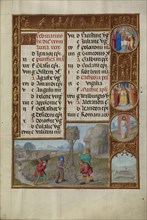Working in a Vineyard; Zodiacal Sign of Pisces; Workshop of the Master of James IV of Scotland, Flemish, before 1465