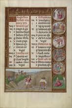 Reaping; Zodiacal Sign of Virgo; Workshop of the Master of James IV of Scotland, Flemish, before 1465 - about 1541, Ghent