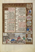 Slaughtering of Pigs; Zodiacal Sign of Capricorn; Workshop of the Master of James IV of Scotland, Flemish, before 1465 -