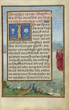 Border with the Creation of Birds and Fishes; Simon Bening, Flemish, about 1483 - 1561, Bruges, Belgium; about 1525–1530