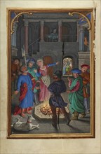 The Denial of Saint Peter; Simon Bening, Flemish, about 1483 - 1561, Bruges, Belgium; about 1525 - 1530; Tempera colors, gold