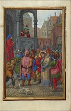 Christ Led from Herod to Pilate; Simon Bening, Flemish, about 1483 - 1561, Bruges, Belgium; about 1525 - 1530; Tempera colors