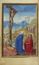 The Crucifixion; Simon Bening, Flemish, about 1483 - 1561, Bruges, Belgium; about 1525 - 1530; Tempera colors, gold paint