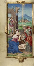 The Nativity; Paris, France; 1544; Tempera colors and gold paint on uterine parchment; Leaf: 14.3 x 8.1 cm, 5 5,8 x 3 3,16 in