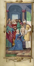 The Presentation in the Temple; Paris, France; 1544; Tempera colors and gold paint on uterine parchment; Leaf: 14.3 x 8.1 cm