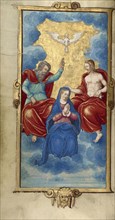 The Coronation of the Virgin; Paris, France; 1544; Tempera colors and gold paint on uterine parchment; Leaf: 14.3 x 8.1 cm