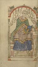 Eadmer of Canterbury Writing; Tournai, probably, Belgium; about 1140 - 1150; Tempera colors, gold paint, and ink on parchment