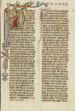 Initial P: Daniel; Austria; about 1300; Tempera colors and gold leaf on parchment; Leaf: 34.3 x 24.3 cm, 13 1,2 x 9 9,16 in