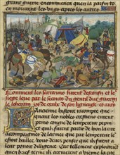 Guerin de Lorraine Freeing Vienne from the Saracens; Loyset Liédet, Flemish, active about 1448 - 1478, and Pol Fruit, Flemish