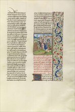The Departure of John of Gaunt from Santiago de Compostela; Bruges, Belgium; about 1480 - 1483; Tempera colors, gold leaf