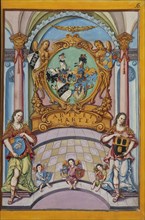 Second Frontispiece with the Derrer Coat of Arms; Nuremberg, Germany; about 1626 - 1711; Tempera colors with gold and silver