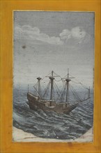 A Ship in a Stormy Sea; Georg Strauch, German, 1613 - 1675, Nuremberg, Germany; about 1626 - 1711; Tempera colors with gold