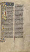 Initial I: Secular and Ecclesiastical Justice; Paris, France; about 1170 - 1180; Tempera colors, gold leaf, and ink on parchment