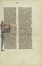 Initial E: Two Attorneys before a Judge; Unknown, Michael Lupi de Çandiu, Spanish, active Pamplona, Spain 1297 - 1305