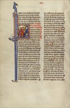 Initial L: Two Men before a Judge; Unknown, Michael Lupi de Çandiu, Spanish, active Pamplona, Spain 1297 - 1305, Northeastern