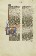 Initial C: Two Attorneys and Clients before a Judge; Unknown, Michael Lupi de Çandiu, Spanish, active Pamplona, Spain 1297