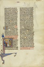 Initial S: Two Men before Judge; Unknown, Michael Lupi de Çandiu, Spanish, active Pamplona, Spain 1297 - 1305, Northeastern