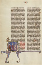 Initial M: Two Men before a Judge; Unknown, Michael Lupi de Çandiu, Spanish, active Pamplona, Spain 1297 - 1305, Northeastern