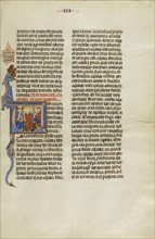 Initial P: A King and a Judge Speaking to Two Men; Unknown, Michael Lupi de Çandiu, Spanish, active Pamplona, Spain 1297 - 1305
