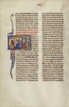 Initial E: Three Men before a Judge and A Man Visiting Another Man at his House; Unknown, Michael Lupi de Çandiu, Spanish