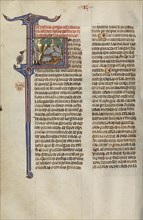Initial L: A Shepherd with a Flock; Unknown, Michael Lupi de Çandiu, Spanish, active Pamplona, Spain 1297 - 1305, Northeastern