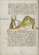 A Woman in Prayer and a Snake on a Nearby Hillock; A Man Trying to Kill a Snake with an Axe; Trier, probably, Germany
