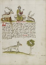 Jupiter as a Elderly Bearded Man Enthroned between a Stag and a Hare; A Wolf under a Tree; Trier, probably, Germany; third