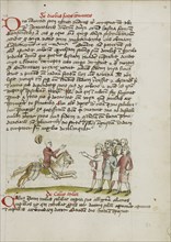 A Horseman Leaving his House before a Crowd of People; Trier, probably, Germany; third quarter of 15th century; Pen