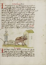 A Farmer with an Open Treasure Chest; Trier, probably, Germany; third quarter of 15th century; Pen and black ink and colored