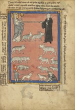 Christ and a Monk Holding the Ends of a Staff and Two Shepherds with their Flock; Thérouanne ?, France, formerly Flanders