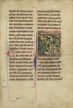A Dragon and Two Doves in a Tree; Thérouanne ?, France, formerly Flanders, fourth quarter of 13th century, after 1277, Tempera