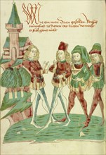 A Servant before Three Lords; Follower of Hans Schilling, German, active 1459 - 1467, from the Workshop of Diebold Lauber