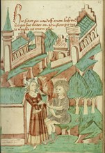A Young Woman Giving Something to Drink to a Man in Torn Clothing; Follower of Hans Schilling, German, active 1459 - 1467)