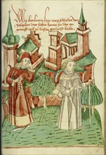 Barlaam Departs as Josaphat Watches him Sadly; Follower of Hans Schilling, German, active 1459 - 1467)